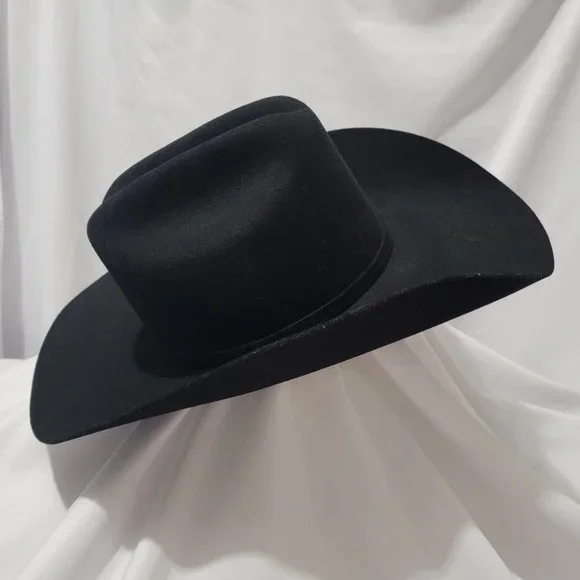 Vintage Bailey's Cowboy Western 4-H Black Hat Angora 4X Felted Hat Size 6 1/2 - Picture 4 of 10